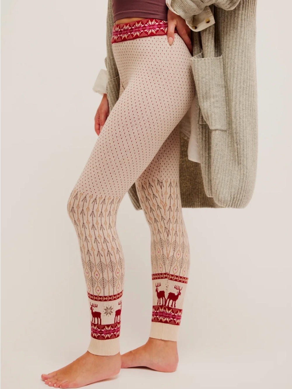 Free People Falala Leggings Knit Sweatercore cozy Sz XL